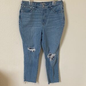 Madewell The Curvy Perfect Vintage Knee Rip Jeans Size 32